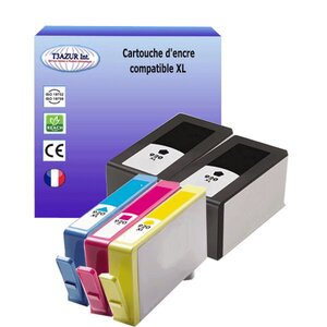 5 Cartouches compatibles avec HP OfficeJet 6500A, 6500A Plus remplace HP 920XL (Noire+Couleur)- T3AZUR