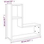 vidaXL Étagères murales 2Pièces Sonoma gris 50x15x50 cm Bois d’ingénierie