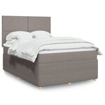 vidaXL Sommier à lattes de lit avec matelas Taupe 160x200 cm Tissu