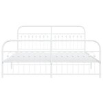 vidaXL Cadre de lit métal avec tête de lit/pied de lit blanc 183x203cm