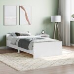 vidaXL Cadre de lit blanc 100x200 cm bois d'ingénierie