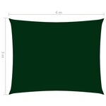 vidaXL Voile de parasol tissu oxford rectangulaire 3x4 m vert foncé