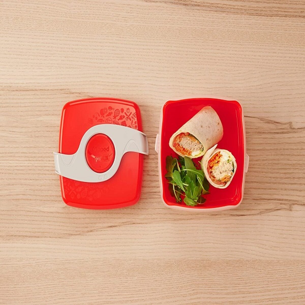 Boîte à déjeuner en plastique rouge 1 compartiment Maped