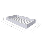 Tiroir de lit 120 x 160 avec sommier BUDDY - gris clair
