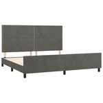 vidaXL Cadre de lit avec tête de lit Gris foncé 200x200 cm Velours