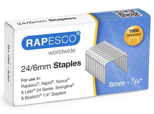 Boite de 1000 agrafes 24/8, galvanisées RAPESCO