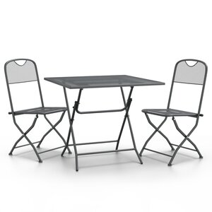 vidaXL Ensemble à manger de jardin 3 Pièces Maille Métal Anthracite