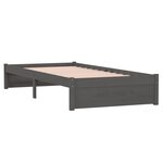 vidaXL Cadre de lit Gris Bois massif 90x200 cm