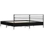 vidaXL Cadre de lit noir 200x200 cm bois d'ingénierie et métal