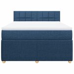 vidaXL Sommier à lattes de lit avec matelas Bleu 140x200 cm Tissu