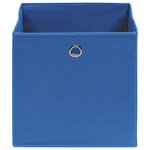 vidaXL Boîtes de rangement 4 Pièces Bleu 32x32x32 cm Tissu