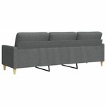 vidaXL Canapé à 3 places Gris foncé 210 cm Tissu