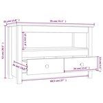 vidaXL Meuble TV Marron miel 79x35x52 cm Bois de pin massif