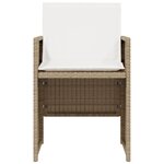 vidaXL Ensemble de bistro 3 Pièces avec coussins beige résine tressée