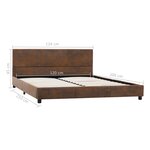 vidaXL Cadre de lit Marron Similicuir daim 120x200 cm