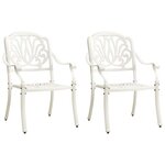 vidaXL Chaises de jardin lot de 2 Aluminium coulé Blanc