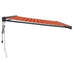 vidaXL Auvent rétractable orange et marron 4 5x3 m tissu et aluminium