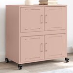 vidaXL Buffet rose 68 5x39x72 cm acier laminé à froid