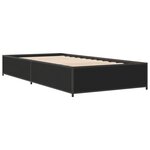 vidaXL Cadre de lit noir 90x190 cm bois d'ingénierie et métal