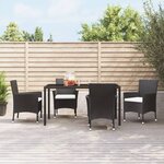 vidaXL Chaises de jardin avec coussins 4 Pièces Résine tressée Noir