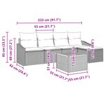 vidaXL Ensemble de canapés de jardin 6 pièces avec coussins Beige poly rattan acacia