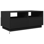 vidaXL Table basse avec lumières LED noir 90x49x40 cm