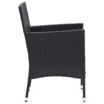 vidaXL Mobilier à dîner de jardin et coussins 7Pièces Résine tressée Noir