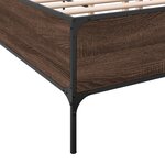 vidaXL Cadre de lit chêne marron 160x200 cm bois d'ingénierie et métal