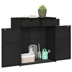vidaXL Armoire de rangement de jardin noir 105x55x113cm résine tressée