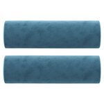 vidaXL Canapé 2 places avec oreillers décoratifs bleu 140 cm velours