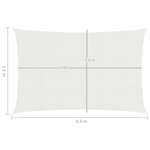 vidaXL Voile d'ombrage 160 g/m² Blanc 2 5x4 5 m PEHD