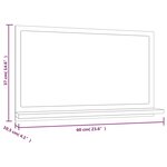 vidaXL Miroir de bain Sonoma gris 60x10 5x37 cm Bois d'ingénierie