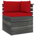 vidaXL Canapé d'angle palette de jardin avec coussin Bois de pin