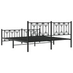 vidaXL Cadre de lit métal avec tête de lit/pied de lit noir 183x213 cm