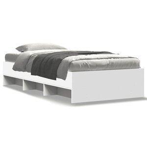 vidaXL Cadre de lit blanc 75x190 cm bois d'ingénierie