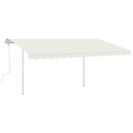 vidaXL Auvent manuel rétractable avec LED 4 5x3 m Crème