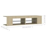 vidaXL Meuble TV avec lumières LED chêne sonoma 135x39x30 cm