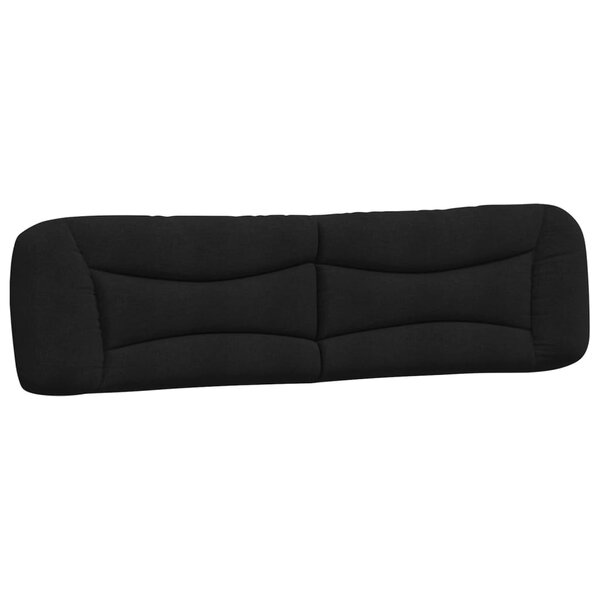 vidaXL Coussin de tête de lit noir 200 cm tissu