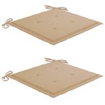 vidaXL Ensemble de bistro 3Pièces avec coussins beige Bois de teck massif