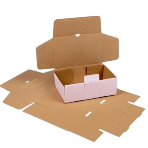 Boîte pliante d'envoi postal rose en micro-cannelé sans bande d'arrachage 17 6 x 11 6 x 6 4 cm
