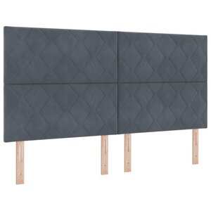 vidaXL Tête de lit Géométrique Gris Foncé 180 cm en Velours