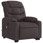 vidaXL Fauteuil inclinable de massage Marron foncé Tissu