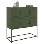 vidaXL Buffet vert olive 100 5x39x107 cm acier laminé à froid
