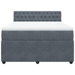 vidaXL Sommier à lattes de lit et matelas Gris foncé 140x190cm Velours