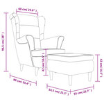 vidaXL Fauteuil à oreilles avec tabouret vert foncé velours