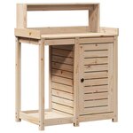 vidaXL Table de rempotage et étagères 82 5x50x109 5 cm bois massif pin