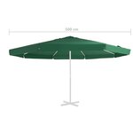 vidaXL Tissu de remplacement pour parasol d'extérieur Vert 500 cm