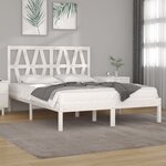vidaXL Cadre de lit Blanc Bois de pin massif 150x200 cm Très grand