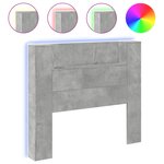vidaXL Armoire tête de lit avec LED gris béton 120x16 5x103 5 cm