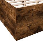 vidaXL Cadre de lit chêne fumé 135x190 cm bois d'ingénierie